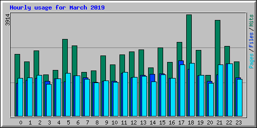 Hourly usage for March 2019