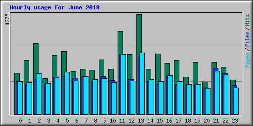 Hourly usage for June 2019